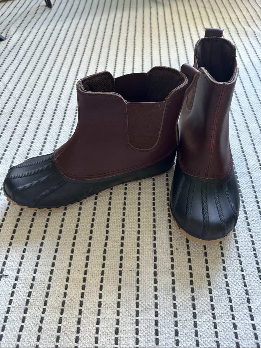 Merona Brown and Black Duck Boots - Women's Winter Rain Booties Never Worn